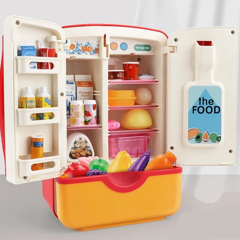 Mini Fridge Refrigerator 39pc Kitchen Kids Toys With Ice Dispenser, Steam & Lights Plush & Toys 4 Mini Fridge Refrigerator 39pc Kitchen Kids Toys With Ice Dispenser, Steam & Lights Plush & Toys