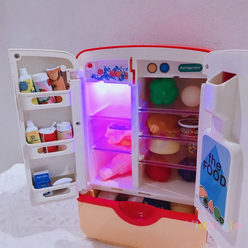 Mini Fridge Refrigerator 39pc Kitchen Kids Toys With Ice Dispenser, Steam & Lights Plush & Toys 9 Mini Fridge Refrigerator 39pc Kitchen Kids Toys With Ice Dispenser, Steam & Lights Plush & Toys