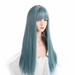 Apparel Long Straight 26in Hair With Bangs Womens Synthetic Wig