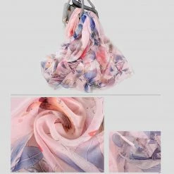 Apparel Pure Silk Misty Flowers Scarf
