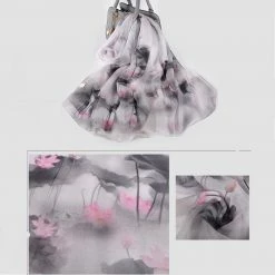 Apparel Pure Silk Misty Flowers Scarf