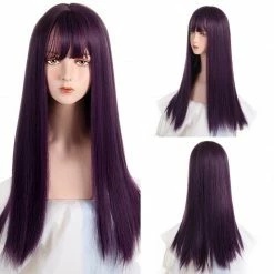 Apparel Long Straight 26in Hair With Bangs Womens Synthetic Wig