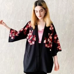 Apparel Japanese Women Kimono Day And Night Koi