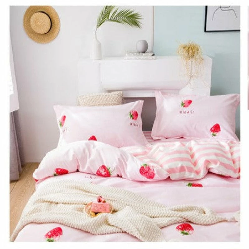 Home Decor Strawberry With A Bow Bedding Set 100% Pure Supreme Cotton 11 Home Decor Strawberry With A Bow Bedding Set 100% Pure Supreme Cotton