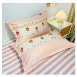 Home Decor Strawberry With A Bow Bedding Set 100% Pure Supreme Cotton 16 Home Decor Strawberry With A Bow Bedding Set 100% Pure Supreme Cotton