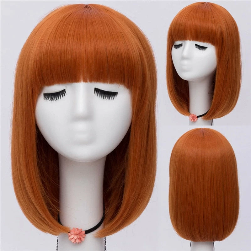 Apparel Short Straight 14in Synthetic Hair Womens Bob Wig With Bangs 8 Apparel Short Straight 14in Synthetic Hair Womens Bob Wig With Bangs