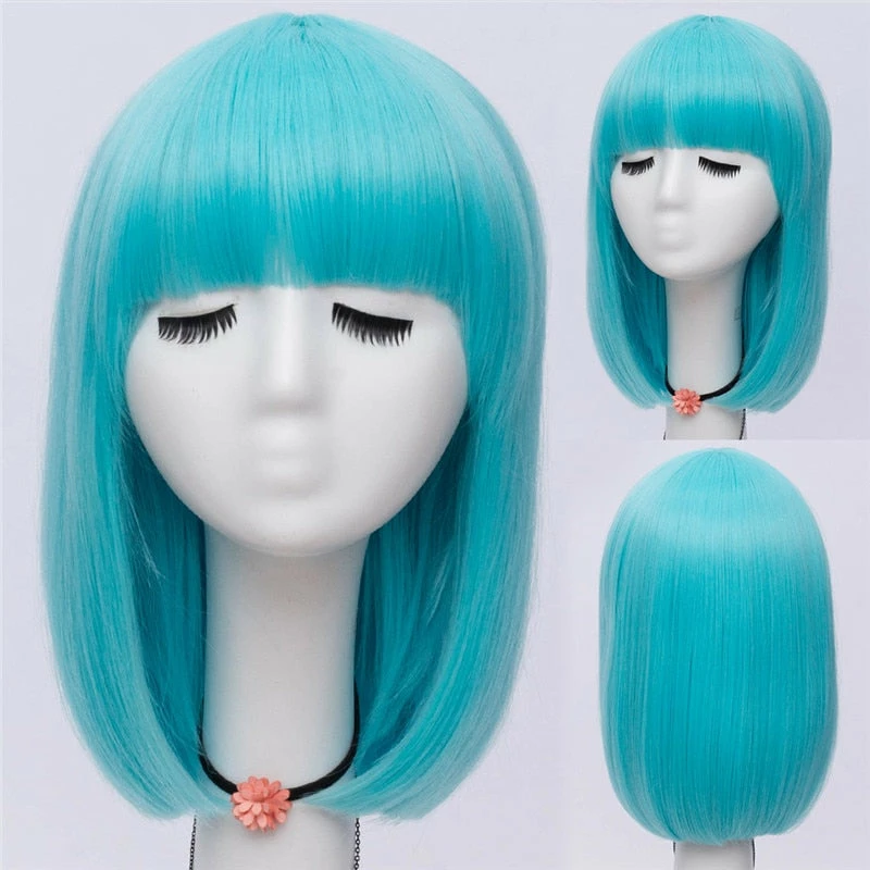 Apparel Short Straight 14in Synthetic Hair Womens Bob Wig With Bangs 4 Apparel Short Straight 14in Synthetic Hair Womens Bob Wig With Bangs