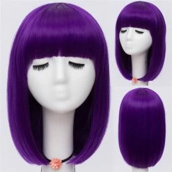 Apparel Short Straight 14in Synthetic Hair Womens Bob Wig With Bangs 32 Apparel Short Straight 14in Synthetic Hair Womens Bob Wig With Bangs