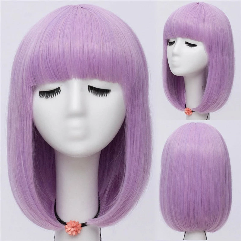 Apparel Short Straight 14in Synthetic Hair Womens Bob Wig With Bangs 3 Apparel Short Straight 14in Synthetic Hair Womens Bob Wig With Bangs