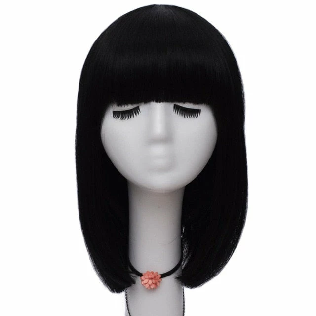 Apparel Short Straight 14in Synthetic Hair Womens Bob Wig With Bangs 25 Apparel Short Straight 14in Synthetic Hair Womens Bob Wig With Bangs