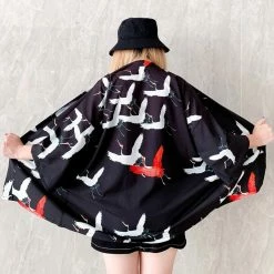 Apparel Japanese Women Kimono Koi And Cranes