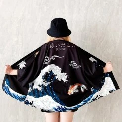 Apparel Japanese Women Kimono Koi And Cranes