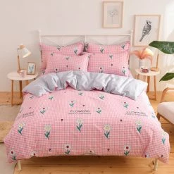 Home Decor Luxury 100% Pure Cotton Flower Print Bedding Set Bedding Sets