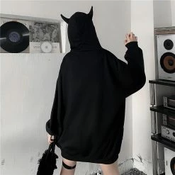 Apparel Gothic Devil Black Zip-Up Oversized Womens Hoodie 13 Apparel Gothic Devil Black Zip-Up Oversized Womens Hoodie