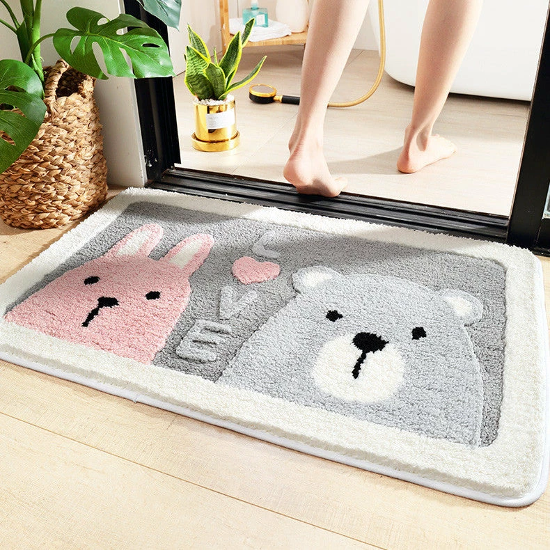 Home Decor Adorable Animals Rectangle Non-Slip Fluffy Bath Mats Collection | NEW 4 Home Decor Adorable Animals Rectangle Non-Slip Fluffy Bath Mats Collection | NEW