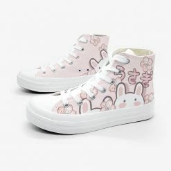 Apparel Japanese Sakura Bunny Pink Womens Sneakers Trainers | NEW
