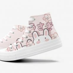 Apparel Japanese Sakura Bunny Pink Womens Sneakers Trainers | NEW