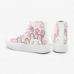 Apparel Japanese Sakura Bunny Pink Womens Sneakers Trainers | NEW