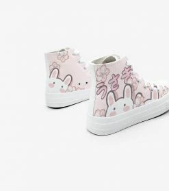 Apparel Japanese Sakura Bunny Pink Womens Sneakers Trainers | NEW