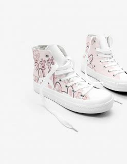 Apparel Japanese Sakura Bunny Pink Womens Sneakers Trainers | NEW