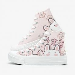 Apparel Japanese Sakura Bunny Pink Womens Sneakers Trainers | NEW