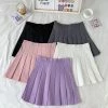 Apparel High Waist Cute Simple Pleated Short Light Skirt