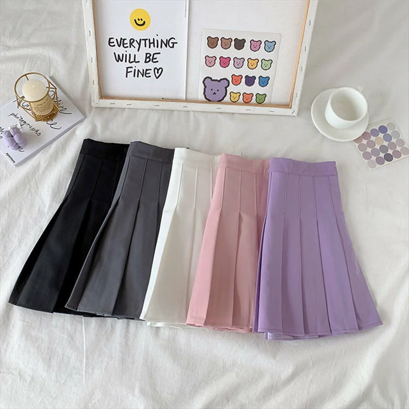 Apparel High Waist Cute Simple Pleated Short Light Skirt 4 Apparel High Waist Cute Simple Pleated Short Light Skirt