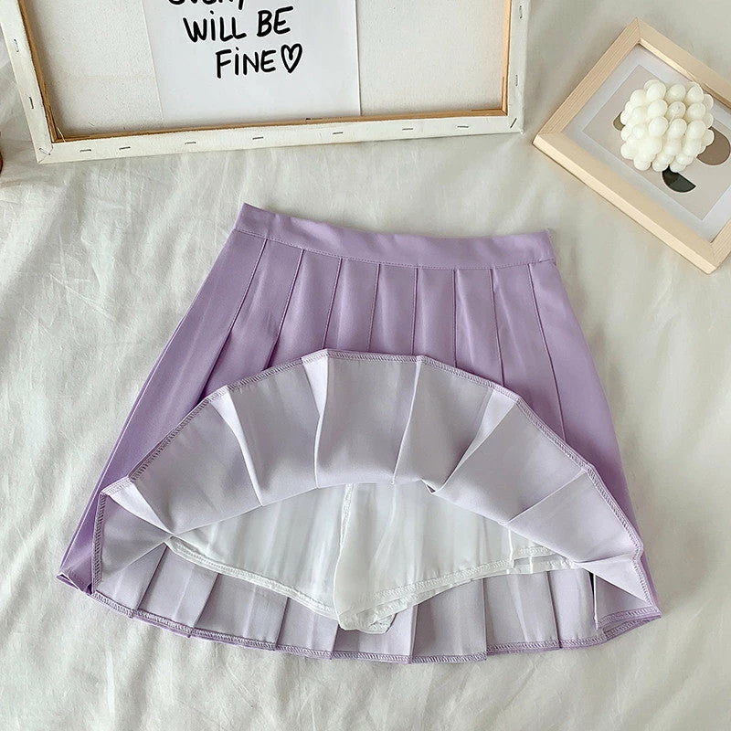 Apparel High Waist Cute Simple Pleated Short Light Skirt 8 Apparel High Waist Cute Simple Pleated Short Light Skirt