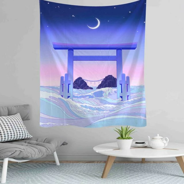 Home Decor Home & Pets Japanese Shrine Purple Blue Calm Lofi Vibe Tapestry 3 Home Decor Home & Pets Japanese Shrine Purple Blue Calm Lofi Vibe Tapestry