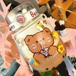 Home Decor Kawaii Jumbo Bear & Bunny Bottle Flask With Strap | NEW