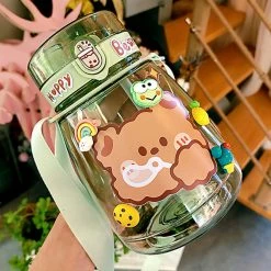 Home Decor Kawaii Jumbo Bear & Bunny Bottle Flask With Strap | NEW