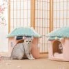 Home Decor Pet Beds Sakura Temple Pink Green Shrine Cat Dog Bed Hideout House