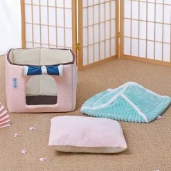 Home Decor Pet Beds Sakura Temple Pink Green Shrine Cat Dog Bed Hideout House