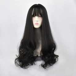 Apparel Straight Curly Big Waves 24in Synthetic Hair With Bangs Womens Wigs