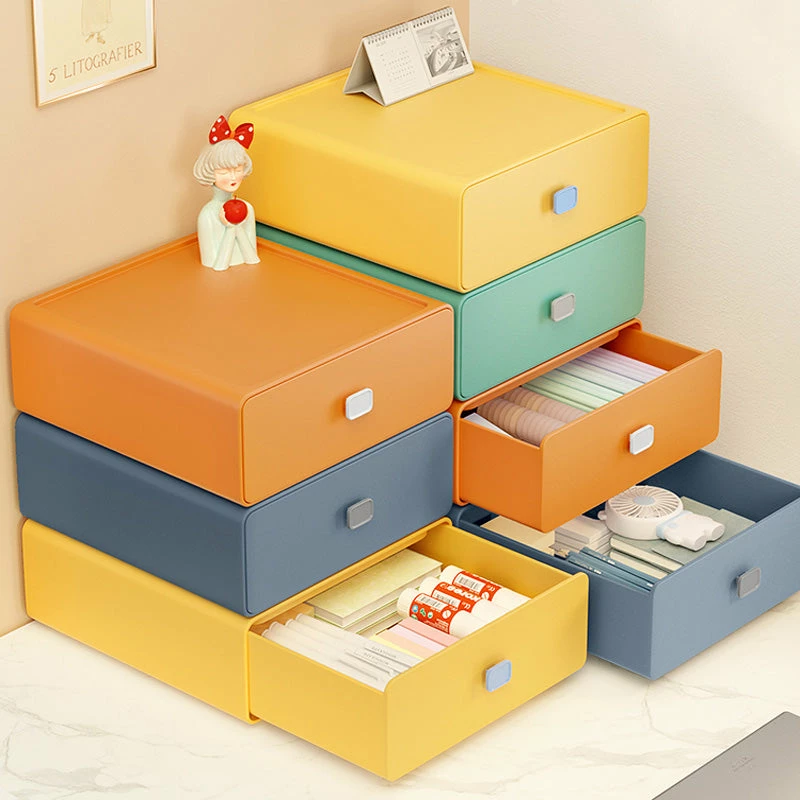 Accessories Colorful Square Desktop Stackable Plastic Storage Drawer Containers 5 Accessories Colorful Square Desktop Stackable Plastic Storage Drawer Containers