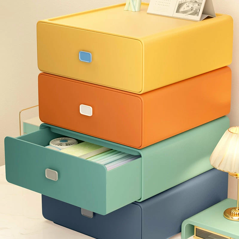 Accessories Colorful Square Desktop Stackable Plastic Storage Drawer Containers 6 Accessories Colorful Square Desktop Stackable Plastic Storage Drawer Containers