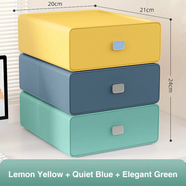 Accessories Colorful Square Desktop Stackable Plastic Storage Drawer Containers 20 Accessories Colorful Square Desktop Stackable Plastic Storage Drawer Containers