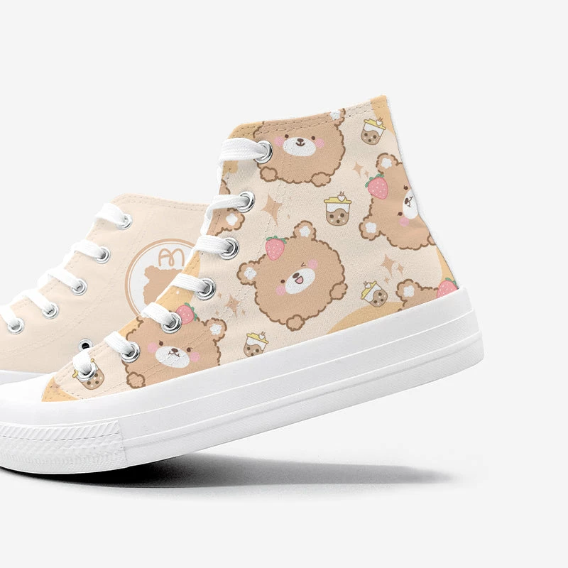 Apparel Brown Kawaii Bear Women's Sneakers Trainers | NEW 5 Apparel Brown Kawaii Bear Women's Sneakers Trainers | NEW