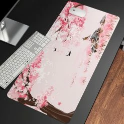 Accessories Pink Sakura Japanese Shrine Mountains Large Mouse Pad Collection | NEW