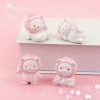 Toys Kawaii White Peach Bear Figurines Collectibles Plush & Toys