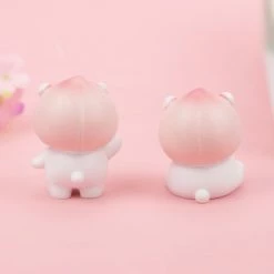 Toys Kawaii White Peach Bear Figurines Collectibles Plush & Toys