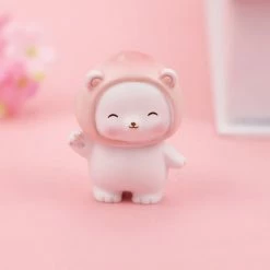 Toys Kawaii White Peach Bear Figurines Collectibles Plush & Toys