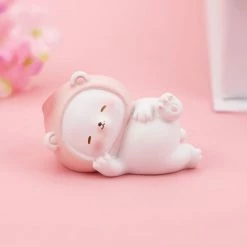 Toys Kawaii White Peach Bear Figurines Collectibles Plush & Toys