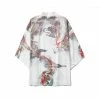 Apparel Japanese White Black Dragon Beast Yukata Cardigan Kimono