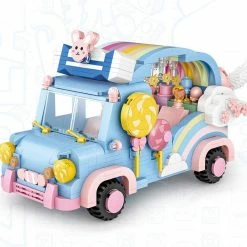 Build It Cute Rainbow Bunny Car Nano Building Set | NEW
