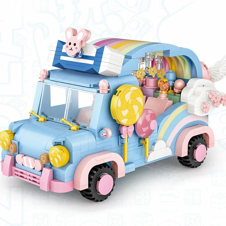 Build It Cute Rainbow Bunny Car Nano Building Set | NEW 3 Build It Cute Rainbow Bunny Car Nano Building Set | NEW