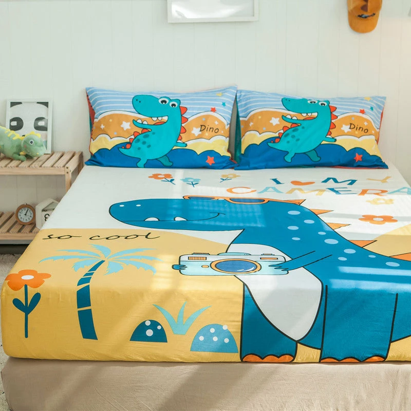 Home Decor Bed Sheets Photography Dino Cotton Fitted Sheet 4 Home Decor Bed Sheets Photography Dino Cotton Fitted Sheet