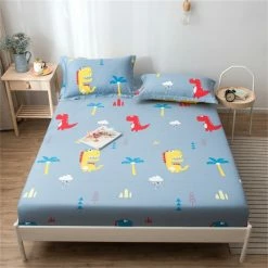 Home Decor Dino Chilling Out Cotton Fitted Sheet