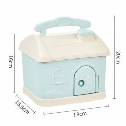 Home Decor Cute Pink Blue Savings Piggy Bank Money Box House With Stickers Stationery