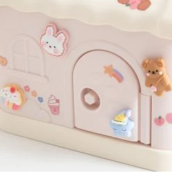 Home Decor Cute Pink Blue Savings Piggy Bank Money Box House With Stickers Stationery